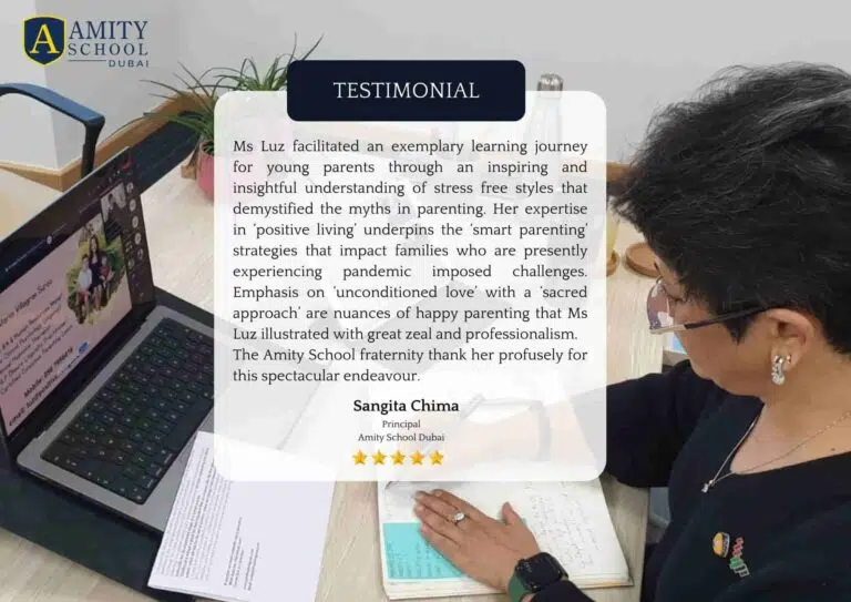Amity School testimonial about parenting worshop